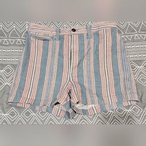 Madewell Emmett Shorts In Rainbow Stripes Size 27